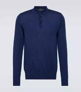 Рубашка поло из натуральной шерсти Loro Piana, синий