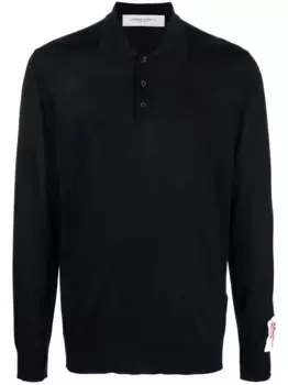 Рубашка поло из необработанной шерсти GOLDEN GOOSE, синий