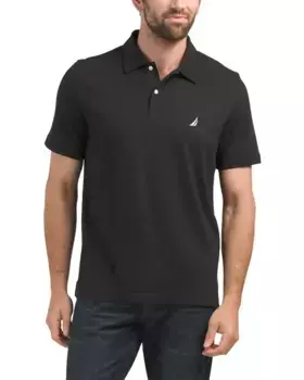 Рубашка-поло из однотонного джерси Nautica, черный