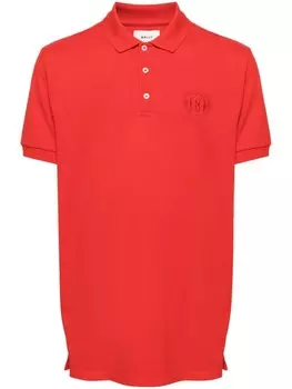 Рубашка-поло из органического хлопка с вышитым логотипом Bally, красный