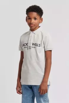 Рубашка-Поло из пике для мальчика Jack Wills, серый
