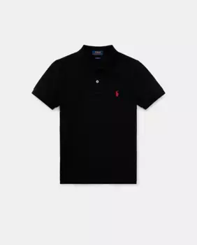 Рубашка-поло из пике для мальчика с вышитой лошадью Polo Ralph Lauren, черный