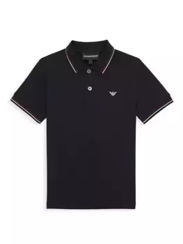 Рубашка-поло из пике для маленьких мальчиков и мальчиков Emporio Armani, синий