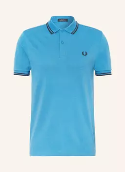 Рубашка-поло из пике FRED PERRY, цвет BLAU/DUNKELBLAU