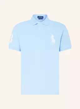 Рубашка-Поло из пике на заказ узкого кроя Polo Ralph Lauren, голубой