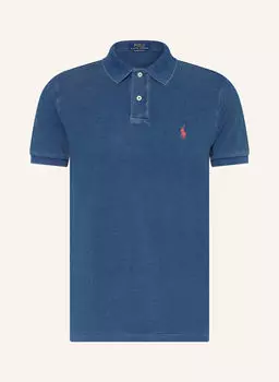 Рубашка-Поло из пике на заказ узкого кроя Polo Ralph Lauren, синий