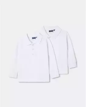 Рубашка-поло из пике с длинными рукавами Pack-2 для униформы девочек Kids El Corte Ingls, белый