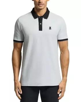 Рубашка-поло из пике с коротким рукавом из меди Psycho Bunny, белый