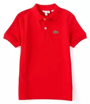 Рубашка-поло из пике с короткими рукавами Lacoste Little Boys 2T-6T, красный