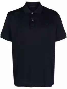 Рубашка поло из пике с логотипом Prada, синий