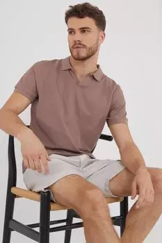 Рубашка поло из пике с открытым воротником 'Truffle' Threadbare, бежевый