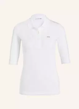 Рубашка-поло из пике с рукавами 3/4 LACOSTE, белый