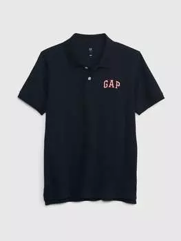 Рубашка-Поло из пике с вышитым логотипом Gap, цвет night blue