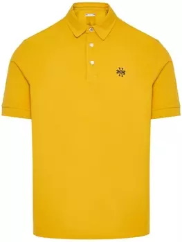 Рубашка-поло из пике с вышитым логотипом Jacob Cohn, желтый