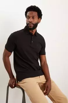 Рубашка-поло из пике с вышивкой Burton, черный