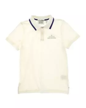 Рубашка поло из пике Scotch & Soda с эффектом потертости, белый