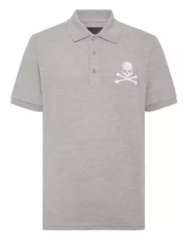 Рубашка-поло из пике SS Skull&Bones Philipp Plein, серый