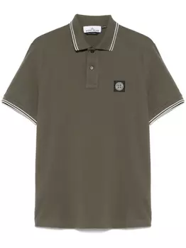 Рубашка поло из пике Stone Island, зеленый
