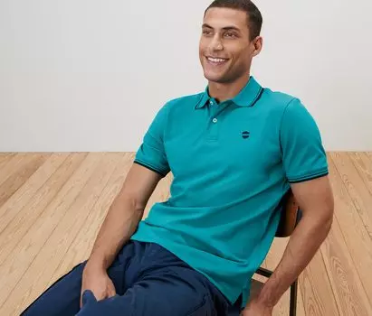 Рубашка-поло из пике Tchibo, аква
