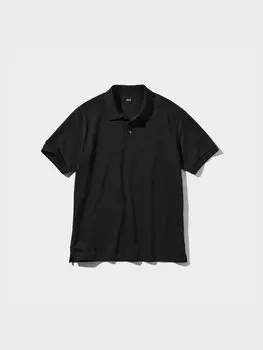 Рубашка-поло из пике Uniqlo, цвет 09 черный
