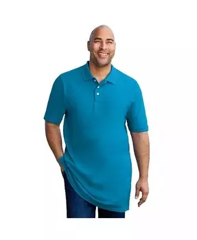 Рубашка-поло из пике увеличенной длины Big & Tall без усадки KingSize, красный