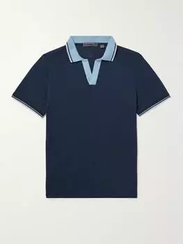 Рубашка-поло из пике в полоску с логотипом G/FORE Golf MR P., темно-синий