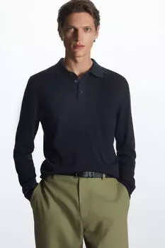 Рубашка поло из шелка, военно-морской