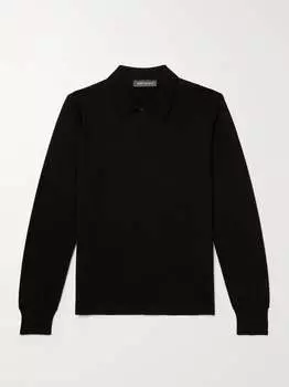 Рубашка поло из смеси мериносовой шерсти NORSE PROJECTS ARKTISK, черный