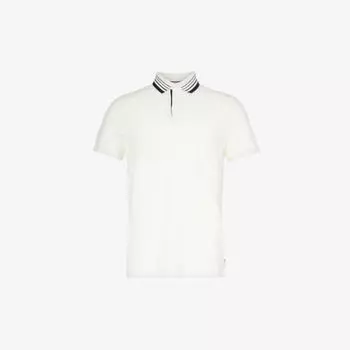 Рубашка-поло из смесового хлопка с контрастной отделкой Orlebar Brown, белый