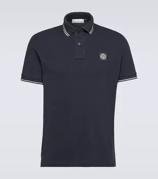 Рубашка-поло из смесового хлопка Stone Island, синий