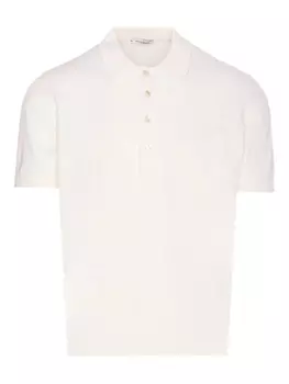 Рубашка-поло из смесового шелка Paolo Pecora, белый
