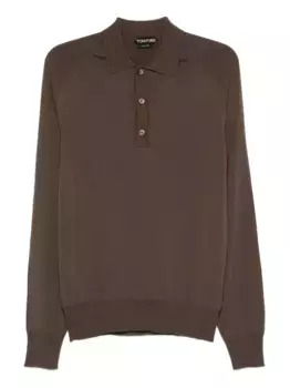 Рубашка поло из смесовой шерсти TOM FORD, коричневый