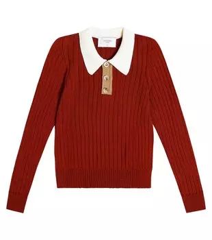 Рубашка поло из смесовой шерсти в рубчик Paade Mode, красный