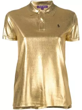 Рубашка-поло из ткани ламе Ralph Lauren Collection, золотистый