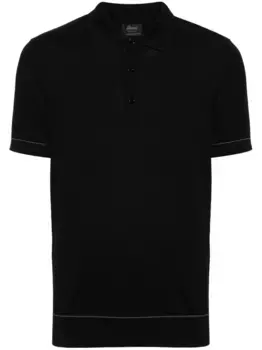 Рубашка поло из ткани пике Brioni, черный
