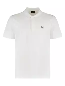 Рубашка поло из ткани пике FENDI, белый