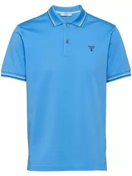 Рубашка поло из ткани пике Prada, синий