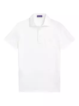 Рубашка поло из ткани пике Ralph Lauren Purple Label, белый