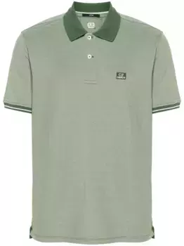 Рубашка поло из ткани пике с логотипом C.P. Company, зеленый