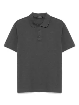 Рубашка поло из ткани пике Versace, серый