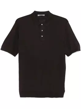 Рубашка-поло из тонкой вязки Corneliani, коричневый