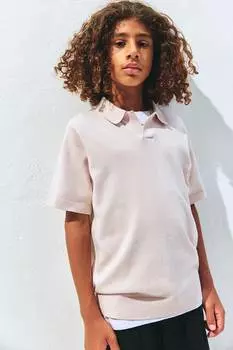 Рубашка-Поло из тонкой вязки H&M, розовый