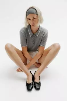 Рубашка-Поло из тонкой вязки H&M, серый