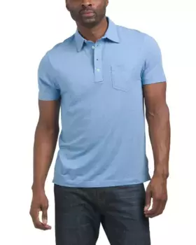 Рубашка-поло из трехцветной смеси Kenneth Cole, синий