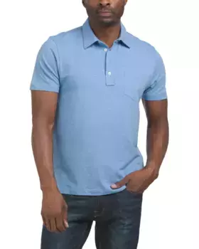 Рубашка-поло из трехцветной смеси Kenneth Cole, синий