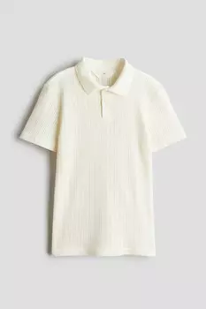 Рубашка-Поло из трикотажа "пуантелле" H&M, белый
