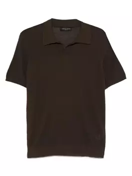 Рубашка-поло из вафельной вязки Roberto Collina, коричневый