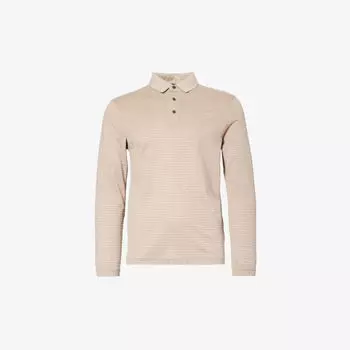 Рубашка-поло из велюровой ткани с логотипом Emporio Armani, цвет corda