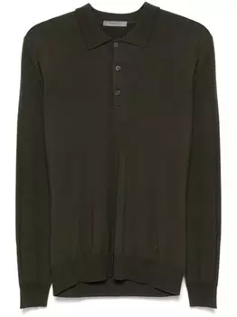 Рубашка поло из вирджинской шерсти Corneliani, зеленый