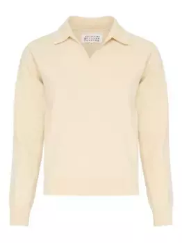Рубашка поло из вирджинской шерсти MAISON MARGIELA, нейтральный
